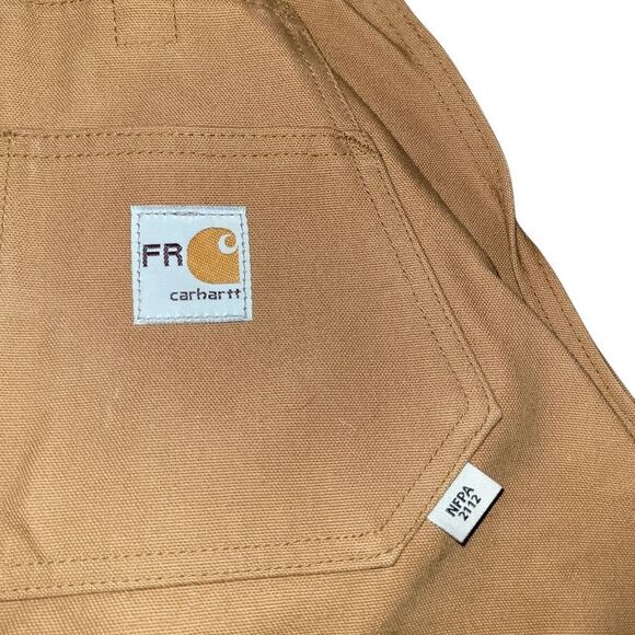 Carhartt FR Quilted Lined Double Knee Duck Overalls Size 38 x 36 - Picture 3 of 11